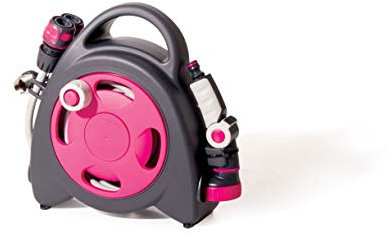 GF Garden, Aquabag Mini, Avvolgitubo compatto da Giardino con 8,5 Metri di Tubo per Irrigazione, in kit pronto all’uso, per l’Irrigazione di Piante, Vasi, Balconi e Giardini, colore Fucsia