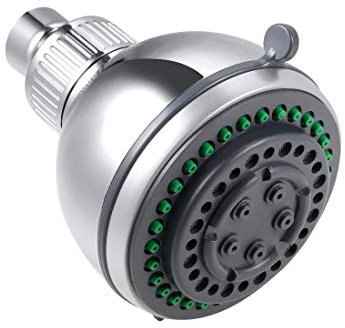sourcing map Shower Head - High Pressure Chrome Showerhead Removable Water Restrictor Adjustable Swivel Ball Joint