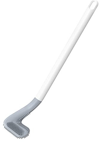 Golfbürstenkopf Toilettenbürste, Keine Sackgassen-Reinigungsbürste, Extra Langem Griff, Wand Montierte Badezimmer Toilettenbürste (Weiß)