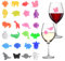 24 Stücke Mmarkierung Für Gläser，Glas Markierung Trinkgläser Wiederverwendbarer Glasmarker Party Halloween Party Für Weihnachtsfeier, Kneipe Weinglas, Markierung Für Champagnerglas, Martini-Glas