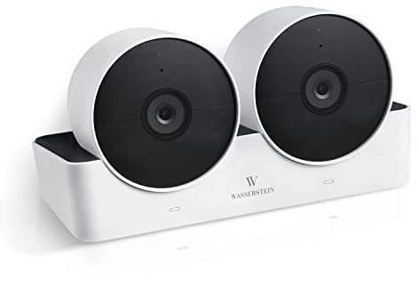 Wasserstein Charging Station Compatible with Google Nest Cam Outdoor or Indoor, Battery - Dual Charging Slot for Nest Cam (NEST CAM NOT INCLUDED)