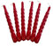 Candles with a Twist®, Stabkerzen gedreht, Hergestellt in Italien, 25 Farben verfügbar, Tafelkerzen lackiert, Spiralkerzen lange Brenndauer 5 Stunden, Kerzen Deko, 6 Stück, 2,2 x 21cm (Weihnachtsrot)