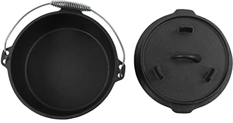 Dutch Oven Camping, Dutch Oven Multifunction Humanized Design Thermometer Notch for Camping for Outdoor for Cooking (31CM)