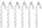 6 PCS 13cm Christmas Glitter Candy Cane Plastic Candy Cane Christmas Tree Decorations for Xmas New Year Party Supplies, Silver + White