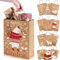 BoriYa Geschenktüten Weihnachten, Geschenk Papiertüten Groß mit Geschenkanhänger, 12 Stück Kraftpapier Tüten Weihnachtstüten, Weihnachtstaschen Mittel mit Henkel, Weihnachtspapiertüten Set