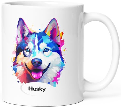 Luigi Collection Mug Chien Husky Tasse Message Humour drôle Race Animaux. Idée Cadeau Original et Beau Ami Homme Femme Enfant Collègue pour Anniversaire Noël