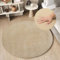 TAPISO Cuddle Teppich Rund Hochflor Beige Langflor Shaggy Einfarbig rutschfest Weich Waschbar Wohnzimmer Schlafzimmer Kinderzimmer ÖKOTEX 200 x 200 cm
