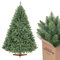 SALCAR Künstlicher Weihnachtsbaum 180 cm inkl. Holzständer, Grüner Tannenbaum für Weihnachten, 1,8 m Nordmanntanne Christbaum (ca. φ 126 cm)