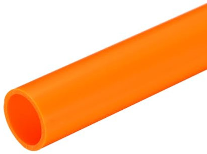 sourcing map PVC Rigid Tube Round Pipe Hardware Tubing 21mm ID 25mm OD 350mm Orange High Impact for Water Pipe,Crafts,Cable Sleeve