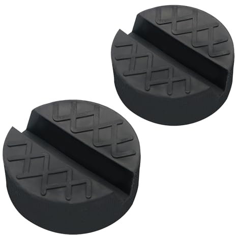 2 Pack Universal Floor Jack Pad Adapter with Slotted Rubber Blocks for Car Trolley and Repair Accessories - 65 * 65 * 33MM