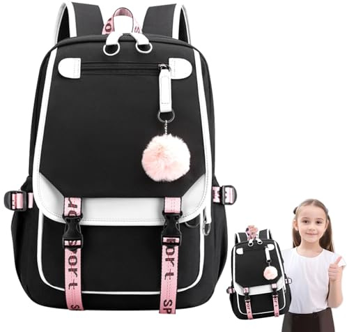Harsever Schulrucksack Teenager, Lässig Schulranzen 20L Groß Rucksack Teenager, Rucksack Schule Mädchen Jungen, 6 Farben Modisch Schulrucksäcke für Sekundarschüler und Schulanfang