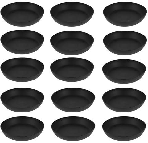 YARNOW 11 cm Untersetzer Blumentopf 30 Stück, Runde Schwarze Pflanzenuntersetzer aus Kunststoff, Blumentopf Untersetzer für Zimmerpflanzen, Balkon und Garten
