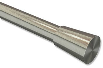 INTERDECO Endstücke Edelstahl-Optik Konus für Gardinenstangen 16 mm Ø aus Metall (2 Stück)