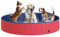 Pawhut Foldable Pet Swimming Pool, Portable Dog Bathing Tub, 12 x 63 Plastic Large Dog Pool for Outdoor Dogs and Cats, Red