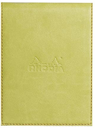 Rhodia 128206C Notizblock N.12 liniert mit Schutzhülle Kunstleder Anisgrün