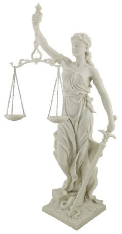 Veronese Statue Lady Justice Römische Göttin Justitia Themis, Marmor-Finish