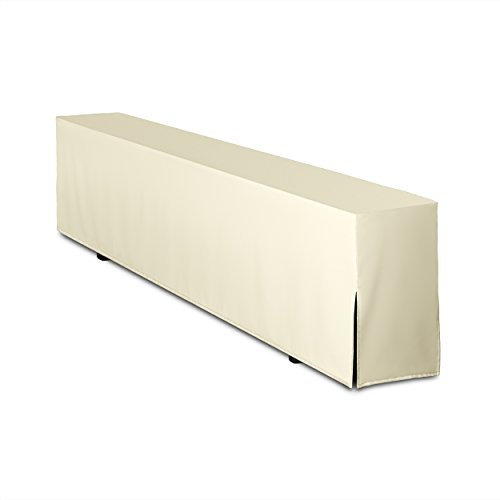 TexDeko® gepolstert Bierbankhusse Premium für Bierzeltgarnitur 220cm strapazierfähig Festzeltgarnitur blickdicht waschbar (Creme)
