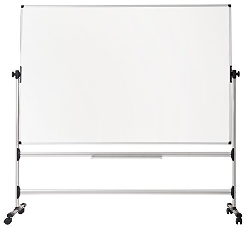 Bi-Office Earth - Revolving Whiteboard, Magnetic Enamel, Mobile Board with Aluminium Frame, 150 x 120 cm