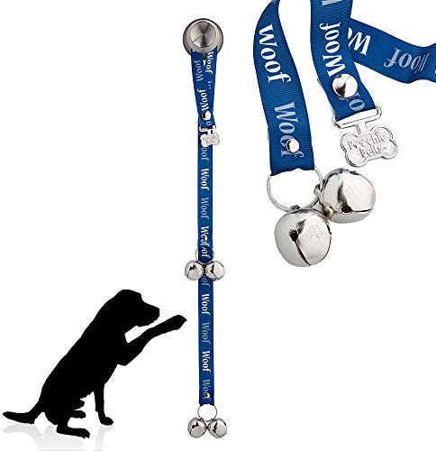 PoochieBells Handcrafted Dog Doorbell for Potty Training – Easy & Quick, Doggie-Safe USA-Made Dog Door Bell with Perfect Sound, Dog Trainer-Recommended for Over 20 Years, Woof Woof