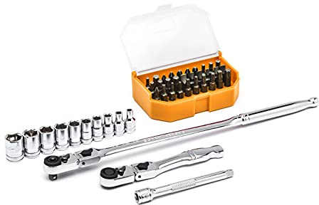 GearWrench 43 Pc. 1/4 Drive 6 Point Standard Metric Slim Head Mechanics Tool Set - 81031