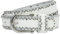 Caspar GU292 Damen Gürtel mit dezentem Strass und Nieten Dekor, Gürtelgröße:90 [für Körperumfang 91-95 cm], Farbe:weiß