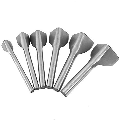 6 Stücke Stanzen Leder,DIY Leder Carft V Form Punch Cutter Locher Lochzange Punch Gürtel End Cutter für Heim Leder Nähen 15-40mm