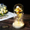 TINYOUTH 24K Golden Rose in Glas, Schöne und das Biest Rose Beleuchtung Batterien Inklusive für Hochzeit Jubiläum Mama Valentinstag Weihnachten Geburtstag