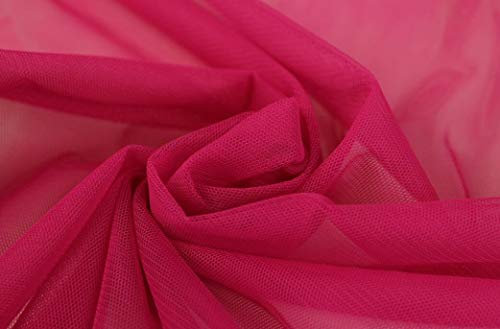 Tüll/Soft Mash - Meterware - für Bekleidung & Deko - Breite 150 cm - Soft und hochwertig (Fuchsia)