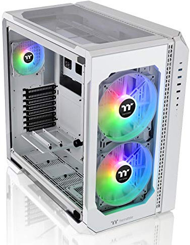 Thermaltake View 51 Snow Motherboard Sync ARGB E-ATX Full Tower Gaming Computer Case with 2 200mm ARGB 5V Motherboard Sync RGB Fans + 140mm Black Rear Fan Pre-Installed CA-1Q6-00M6WN-00, White