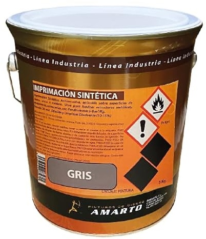 Imprimacion anticorrosiva sintetica para metal, acero o madera (5 Kg., Gris)