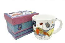Stitched Birdies Bone China Mug with Gift Box