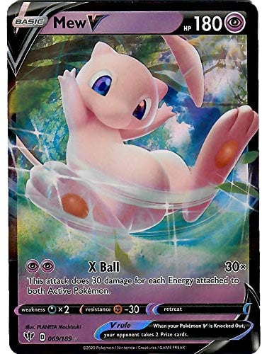 Pokémon - Mew V - 69/189 - Ultra Rare Sword & Shield Darkness Ablaze Single Card