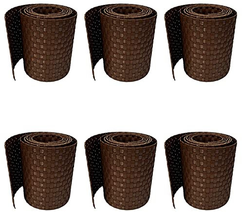workingHOUSE Polyrattan-Sichtschutzstreifen | Sichtschutz für Doppelstabmatten Zaun | 19x255 cm (6 x Hellbraun) | Wetterfester Gartenzaun-Sichtschutz | Einfach anzubringendes Zubehör