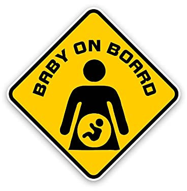 SCSHY Autocollant De Voiture Drôle Attention Avertissement Bébé À Bord Femme Enceinte Autocollant De Voiture Accessoires Réfléchissant PVC Decal 14Cm * 14Cm