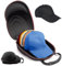 Hat Case for Baseball Caps, Hat Carrier Travel Case with One Black Baseball Cap and Adjustable Shoulder Strap, Hat Organizer Holder Bag for 6 Baseball Caps for Women and Men, Black