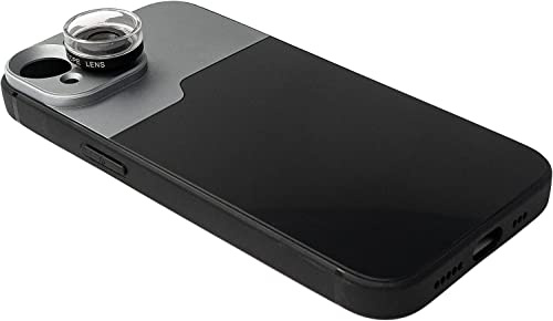 SYSTEM-S Makro Linse 30x Mikroskop Filter mit Hülle in Schwarz für iPhone 14