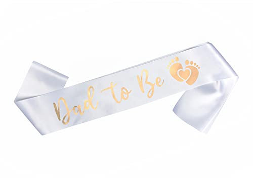Weiße Schärpe und Gold für Ihre Babyparty (Dad to Be)