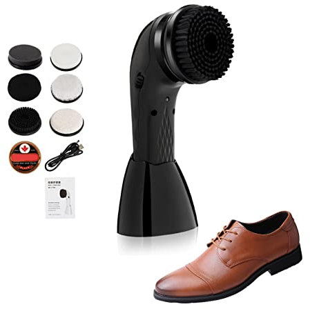 Vesone Kit lustrascarpe - Spazzola per Pulizia Multifunzionale Kit lustrascarpe Set di spazzole per Scarpe Automatiche - Dispositivo USB Ricaricabile per la Cura della Pelle Domestica per Piatti