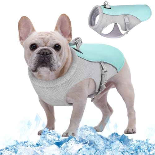 Kuoser Chaleco de Enfriamiento para Perros, Abrigo de Enfriamiento por Evaporación para Perros, Chaqueta Transpirable de Enfriamiento para Mascotas, Chaleco Veraniego Anti-Sol para Perros