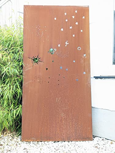 Zen Man 032169-2 Brise-vue de jardin en métal rouillé 1 mm Fait main 032169-2 B75 H 150 cm