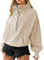 LIAOPUFUS Donna Felpa Sportiva con Cappuccio Tempo Libero Y2K Top Trendsetter di Strada Felpa Corto Lunghezza Vita con Tasche Cerniera(XL,4 Colore Albicocca)