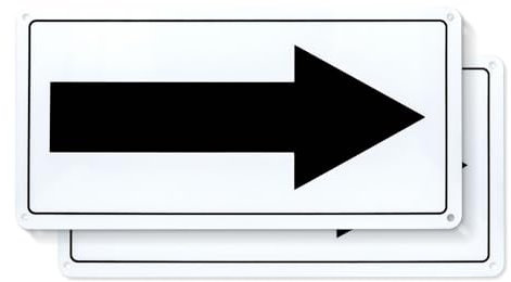 Lot de 2 panneaux de signalisation en forme de flèche noire en aluminium - 30 x 15 cm - Réfléchissants - Pour l'extérieur