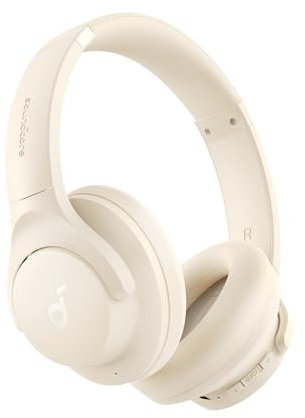 soundcore by Anker Q20i kabelloser Bluetooth Over-Ear-Kopfhörer mit Hybrid Active Noise Cancelling, 40h Spielzeit im ANC-Modus,tiefer Bass, Personalisierung per App(Weiß) (Generalüberholt)
