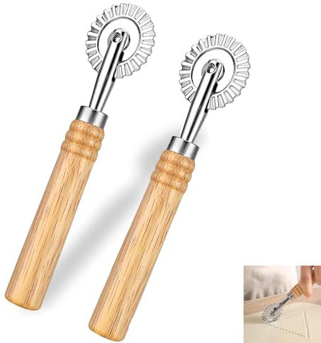 Pasta Machine 2 PCS Pasta Cutter Stamp Cutter with Fluted Ravioli Cutters,Pastry Cake Mold Baking Tools, Pasta Roller Home Attachment Kitchen Pasta Maker Baking Pasta Cutter Wheel