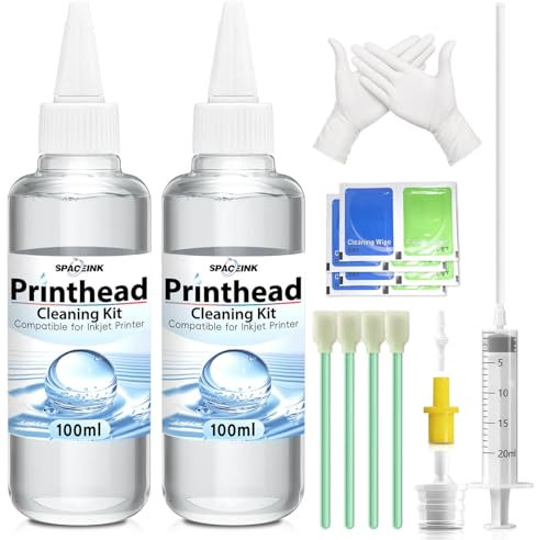 Druckkopf-Reinigungsset für Epson HP Canon Brother Pro8025 Et2760 Et2720 Et-3760 Et-2400 Et 2850 Wf-3640 8620 8610 8600 Drucker, 100 ml, 2 Stück