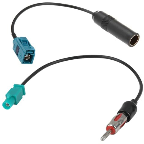 Wonvify Universal Veicolo Car Stereo FM AM Radio Antenna Adapter Cable Set da 2 Pezzi, Fakra Z Maschio e Femmina a Connettore DIN Cavo, per Autoradio HD Radio Head Unit CD Media Player Ricevitore