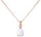 AILUOR White Opal Necklaces for Women, Rose Gold Plated 11mm Round Gemstone Pendant October Birthstone Necklace for Women Bridal Wedding Jewelry Birthday Gift for Wife Mom Her (Teardrop, Rose Gold)