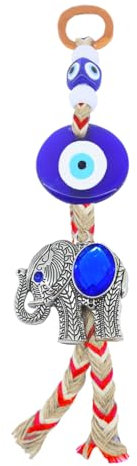 Amuleto Colgante de Pared Ojo Turco Mal de Ojo para Buena Suerte y Protección en casa (Elefante con Ojo Turco)