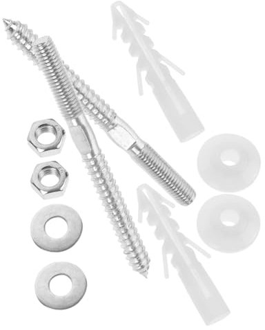 UKCOCO Waschbeckenbefestigungsschrauben Satz Aus Abs Eisen Verlängert Für Stabile Montage Dichtungsring Inklusive Universell Für Badezimmer Waschbecken