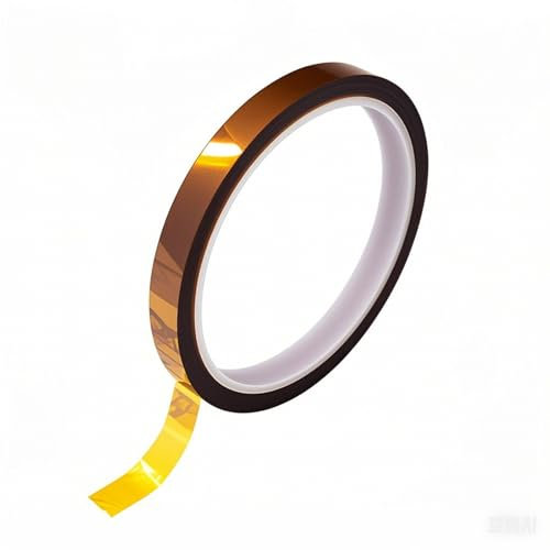 Misuyue 12mm Kapton Tape, Hitzebeständiges Klebeband bis zu 300℃, 33m/108ft Polyimid Film Isolierband Klebeband für 3D-Drucker Löten, Sublimation, Elektronik Leiterplatten (Brau)